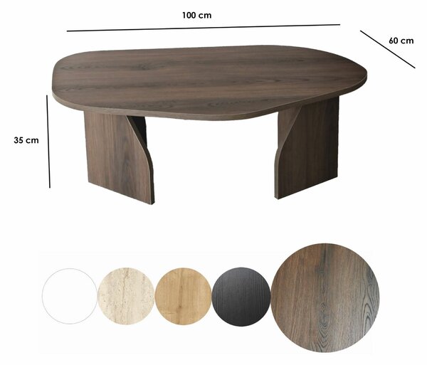 Hanah Home Coffee Table Walnut Rock - Walnut