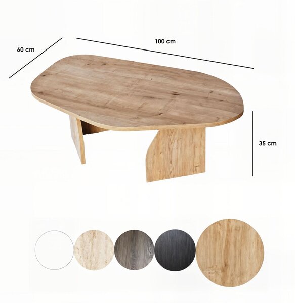 Hanah Home Coffee Table Sapphire Oak Rock - Sapphire Oak