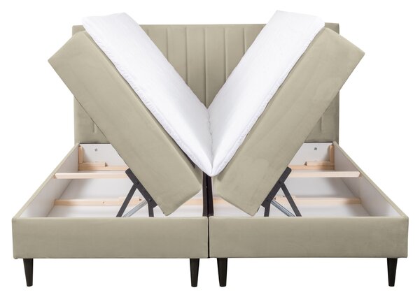KONDELA Boxspring ágy, 160x200, bézs, VALENCI