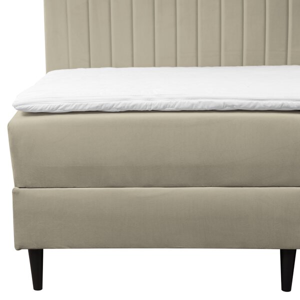 KONDELA Boxspring ágy, 160x200, bézs, VALENCI