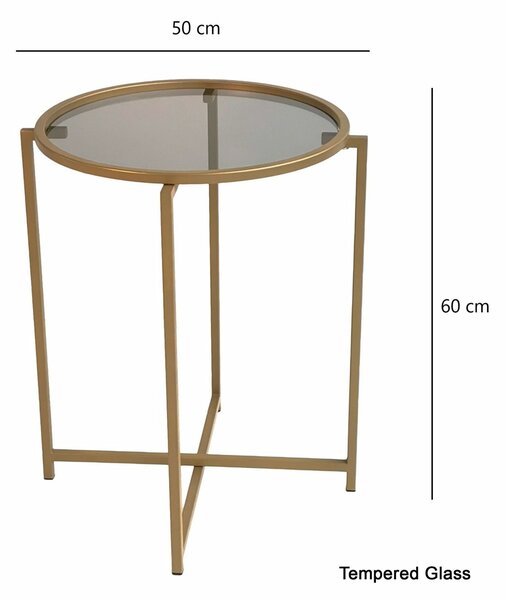 Hanah Home Coffee Table Gold Fume S407U - Gold
