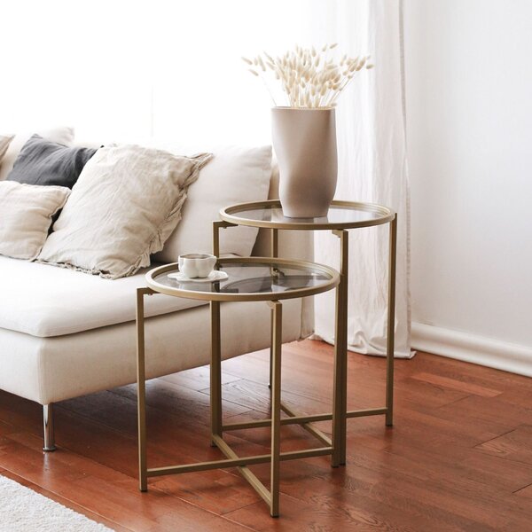 Hanah Home Coffee Table Gold Fume S407K - Gold