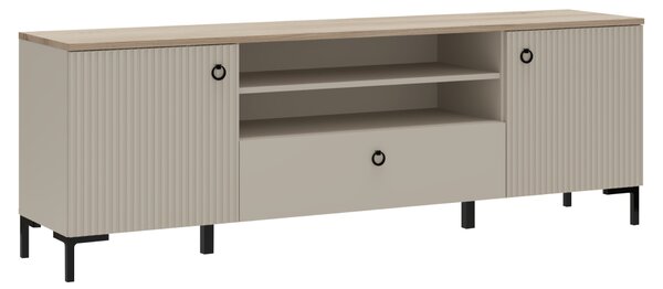 KONDELA TV-állvány, szürkésbarna Taupe/silverjack tölgy, DOMCA 2D1S