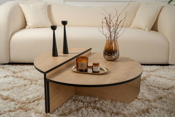 Hanah Home Dohányzóasztal Honey Oak Black Orion - Méz tölgy, Fekete