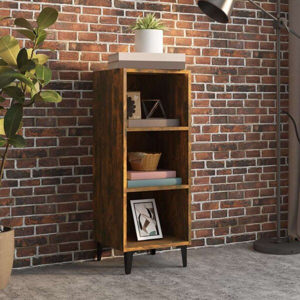 VidaXL füstös tölgy színű szerelt fa tálalószekrény 34,5x32,5x90 cm