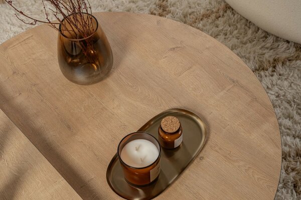 Hanah Home Dohányzóasztal Honey Oak Black Orion - Méz tölgy, Fekete