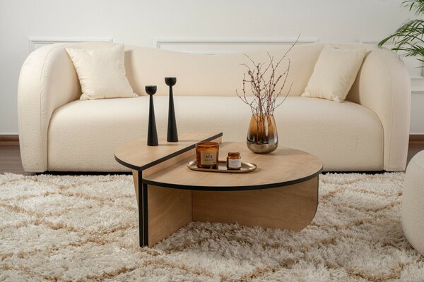 Hanah Home Dohányzóasztal Honey Oak Black Orion - Méz tölgy, Fekete