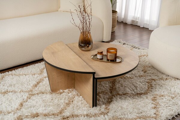 Hanah Home Dohányzóasztal Honey Oak Black Orion - Méz tölgy, Fekete