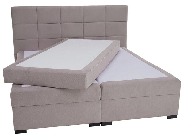 KONDELA Boxspring ágy, 180x200, szürkésbarna Taupe, APRIL