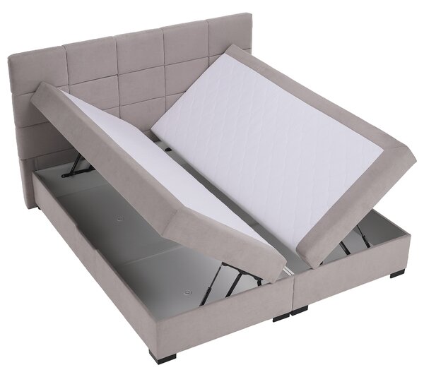KONDELA Boxspring ágy, 180x200, szürkésbarna Taupe, APRIL