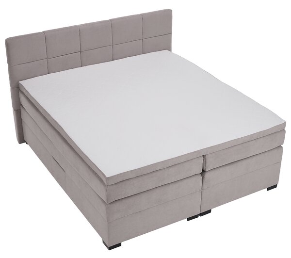 KONDELA Boxspring ágy, 180x200, szürkésbarna Taupe, APRIL