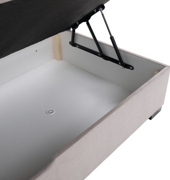 KONDELA Boxspring ágy, 180x200, szürkésbarna Taupe, APRIL