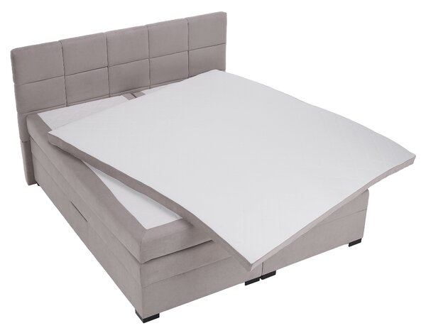 KONDELA Boxspring ágy, 180x200, szürkésbarna Taupe, APRIL