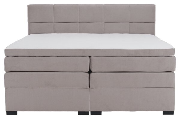 KONDELA Boxspring ágy, 180x200, szürkésbarna Taupe, APRIL