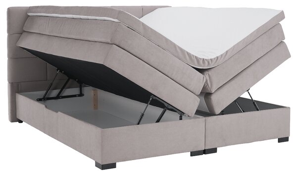 KONDELA Boxspring ágy, 180x200, szürkésbarna Taupe, APRIL