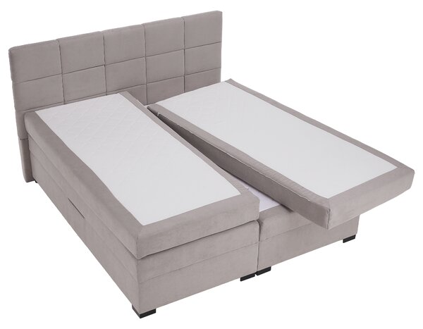KONDELA Boxspring ágy, 180x200, szürkésbarna Taupe, APRIL