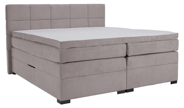 KONDELA Boxspring ágy, 180x200, szürkésbarna Taupe, APRIL