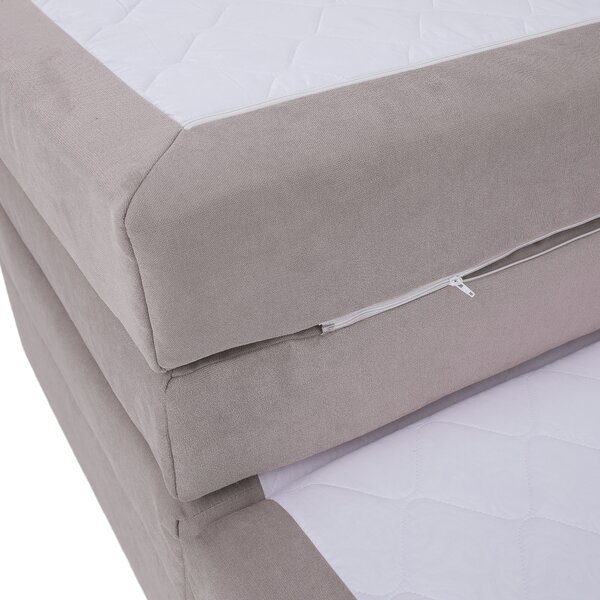KONDELA Boxspring ágy, 180x200, szürkésbarna Taupe, APRIL