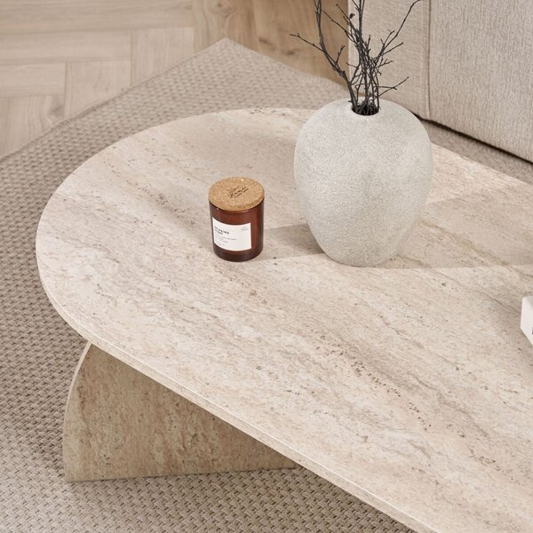 Hanah Home Coffee Table Travertine Melina - Travertine