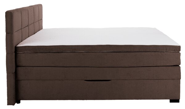 KONDELA Boxspring ágy, 200x200, barna, APRIL