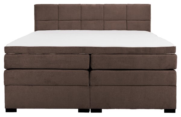 KONDELA Boxspring ágy, 200x200, barna, APRIL