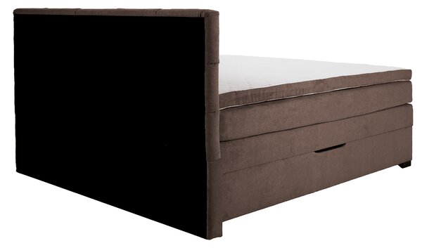 KONDELA Boxspring ágy, 200x200, barna, APRIL
