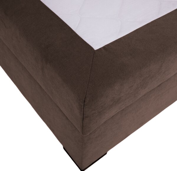 KONDELA Boxspring ágy, 200x200, barna, APRIL