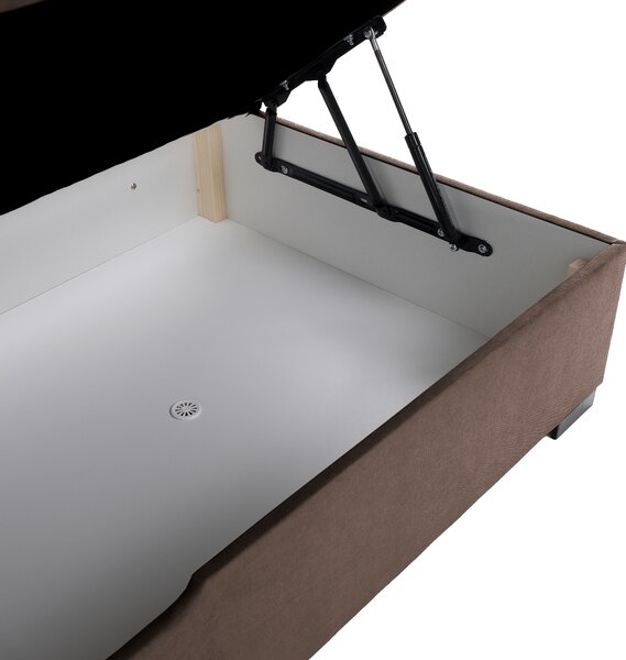 KONDELA Boxspring ágy, 200x200, barna, APRIL