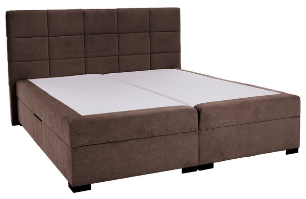 KONDELA Boxspring ágy, 200x200, barna, APRIL