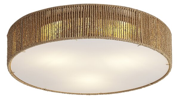 Japandi mennyezeti lámpa természetes színben, 46 cm-es búrával, 3-égős - Luz