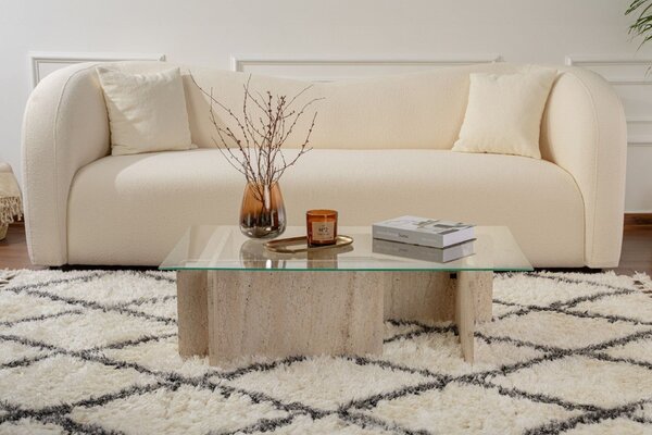 Hanah Home Coffee Table Travertine Flavio - Travertine