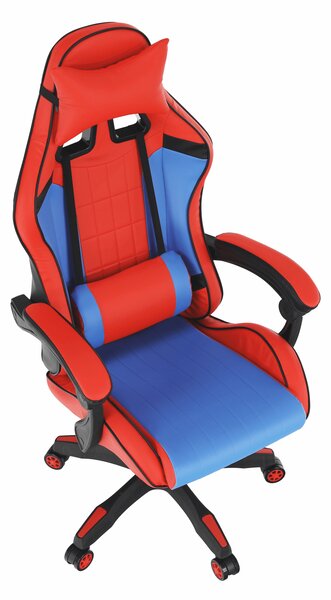 KONDELA Irodai/gamer szék, kék/piros, SPIDEX NEW