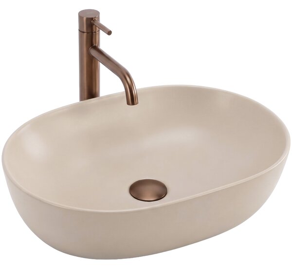 Focus Fali WC Csésze Szett + Pultra Szerelhető Mosdó Rea Focus Taupe