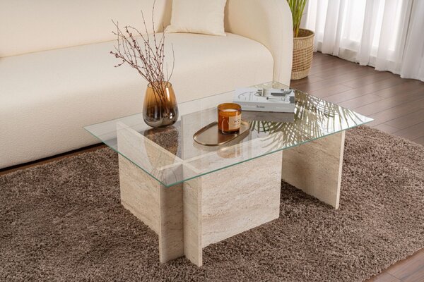 Hanah Home Coffee Table Travertine Vetrino - Travertine