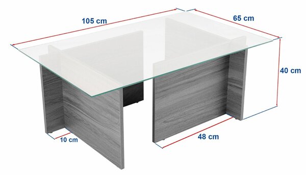 Hanah Home Coffee Table Walnut Vetrino - Venezia Walnut