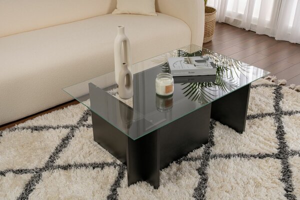 Hanah Home Coffee Table Wood Black Vetrino - Wood Black