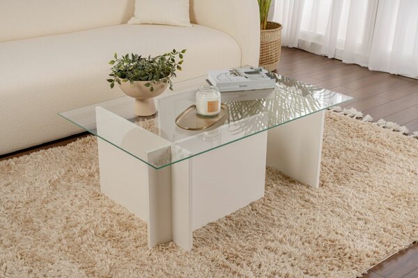 Hanah Home Vetrino Fehér fa Dohányzóasztal - Fehér fa