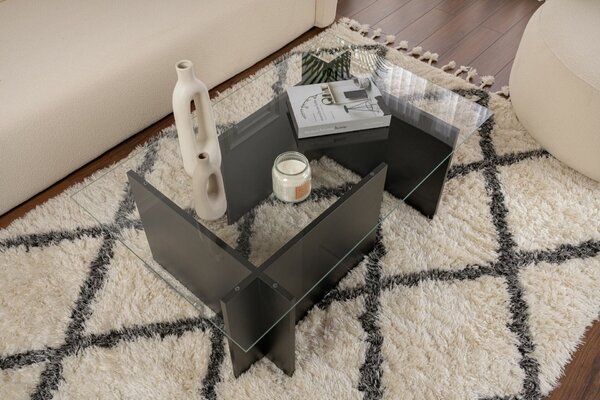 Hanah Home Coffee Table Wood Black Vetrino - Wood Black