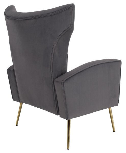 KONDELA Relaxfotel, szürke Velvet szövet, BARET