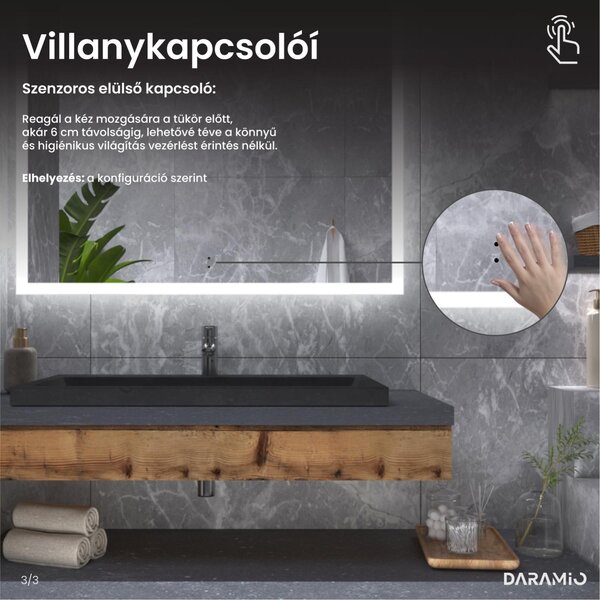 Fürdőszoba tükör LED világítással F5