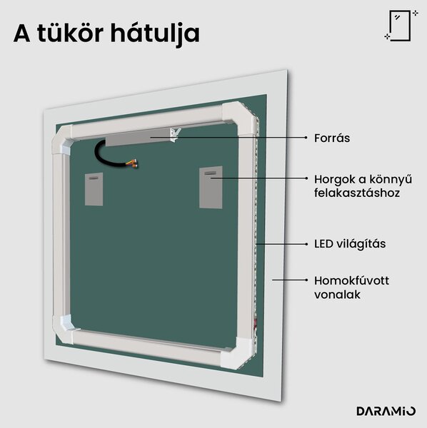 Atipikus fürdőszoba tükör LED világítással G7