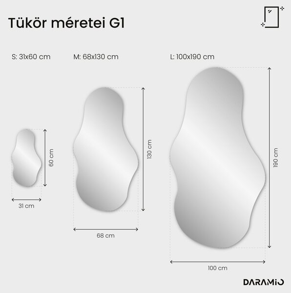 Atipikus fürdőszoba tükör LED világítással G1