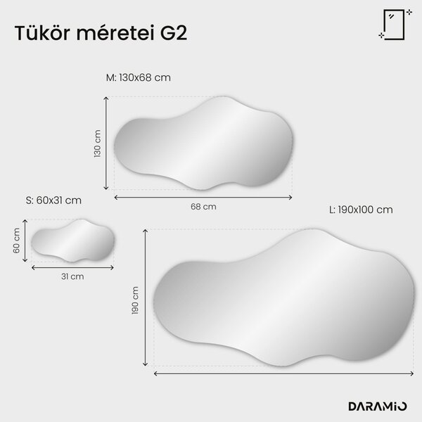 Atipikus fürdőszoba tükör LED világítással G2