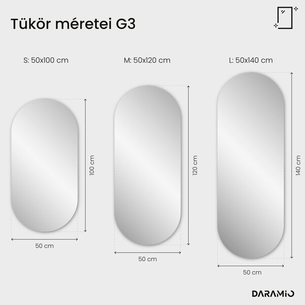 Atipikus fürdőszoba tükör LED világítással G3
