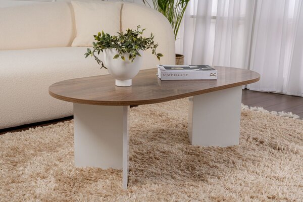 Hanah Home Dohányzóasztal Venezia dió, fehér