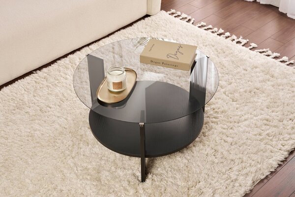 Hanah Home Coffee Table Wood Black Fume Clara - Wood Black, Fume