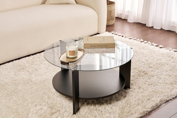 Hanah Home Coffee Table Wood Black Fume Clara - Wood Black, Fume