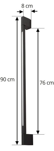 Lindby LED fali világítás Neano, 90 cm, fekete, fém, IP54, Fekete, Alumínium, Modern