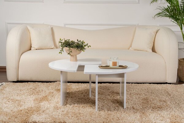 Hanah Home Coffee Table Natural White Moira - Natural White