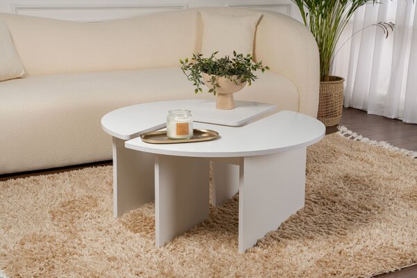Hanah Home Coffee Table Natural White Moira - Natural White